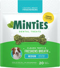Mint Dental Chews for Dogs, Medium 25-50 Lbs, 20 Ct