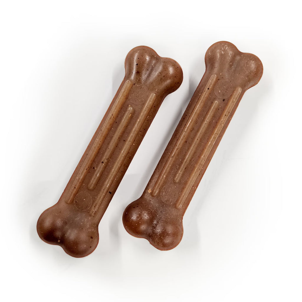 Strong Chew Textured Bone Dog Toy, Dog Chew Toy, Made with Real Beef & Chicken, X-Small, 2-Pack