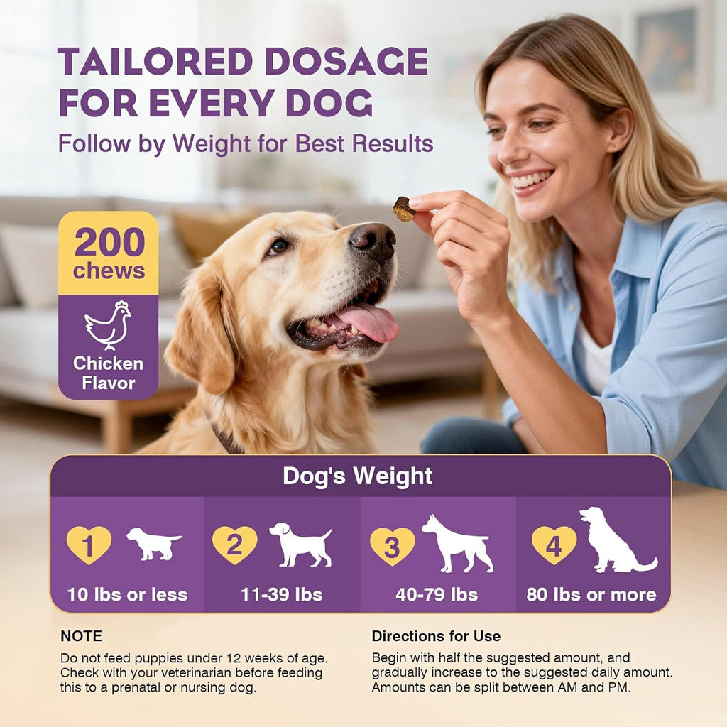 Probiotics for Dogs 200Pcs Dog Probiotics for Digestive Health Chicken