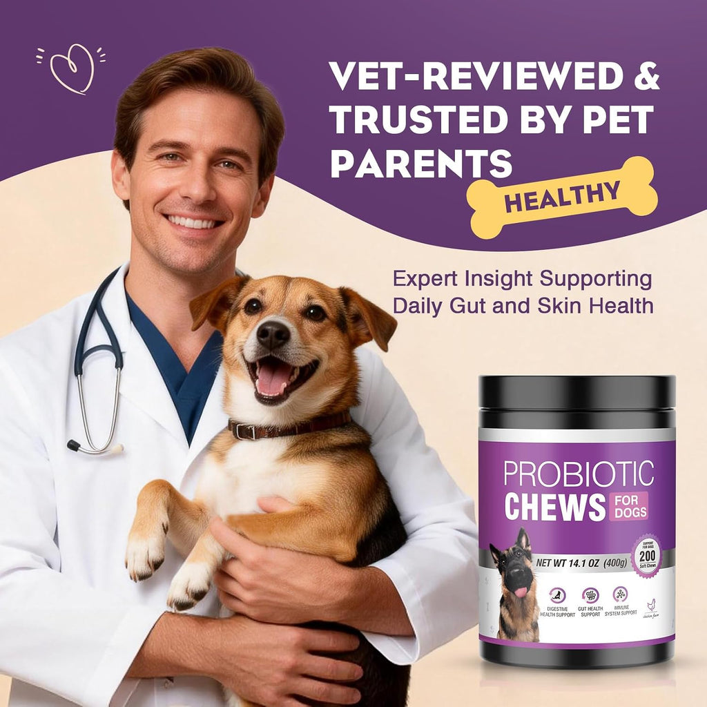 Probiotics for Dogs 200Pcs Dog Probiotics for Digestive Health Chicken